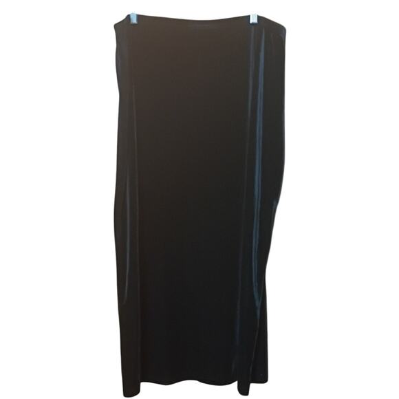 Vintage Black Velvet Holiday Winter Fall Elastic Waist Long Maxi Length Woman XL - Picture 2 of 6